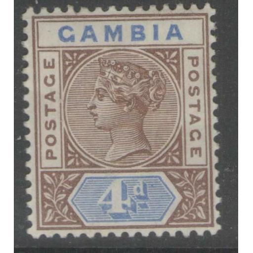 GAMBIA SG42 1898 4d BROWN & BLUE MTD MINT