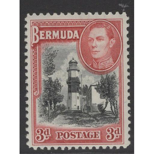 BERMUDA SG114 1938 3d BLACK & ROSE-RED MTD MINT