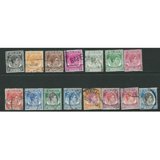 SINGAPORE SG16/27 1948 DEFINITIVES TO 50c USED