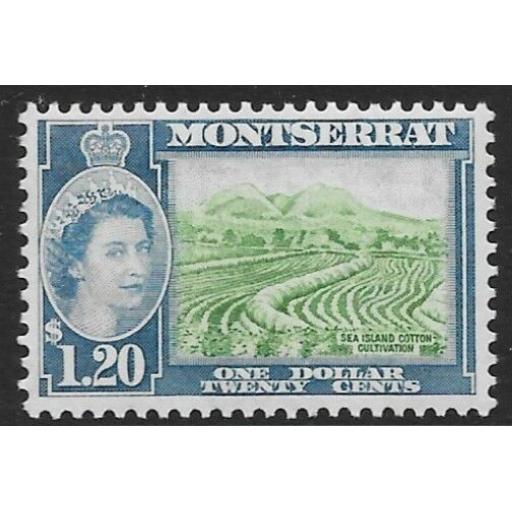 MONTSERRAT SG147 1955 $1.20 GREEN & GREENISH BLUE MNH