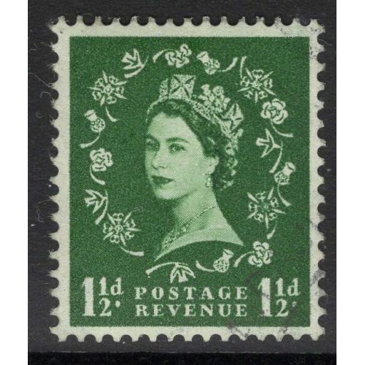 GB SG589 1958 1½d GREEN FINE USED