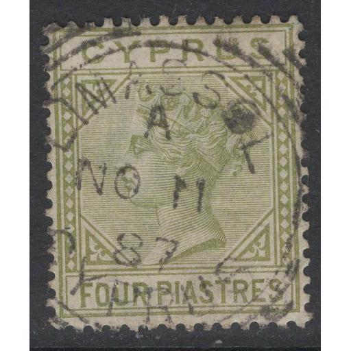 CYPRUS SG20 1883 4pi PALE OLIVE-GREEN USED