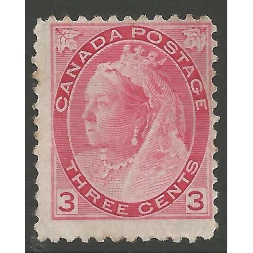 CANADA SG156 1898 3c ROSE-CARMINE UNUSED