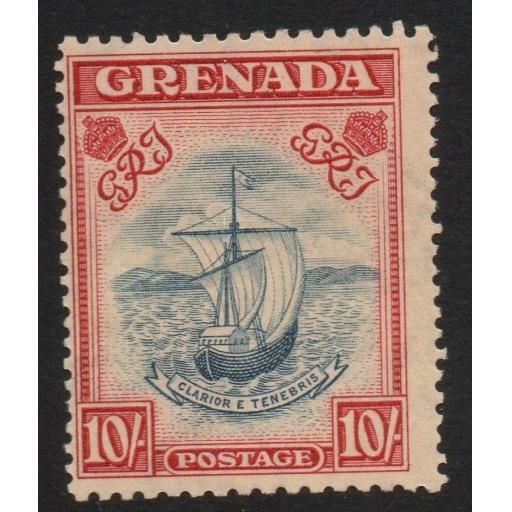 GRENADA SG163 1938 10/= STEEL BLUE & CARMINE MTD MINT