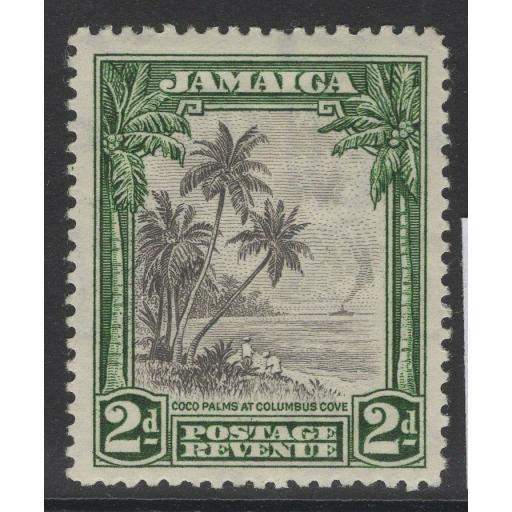 JAMAICA SG111 1932 2d BLACK & GREEN MTD MINT