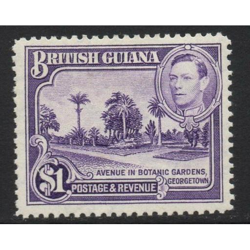 BRITISH GUIANA SG317 1938 $1 BRIGHT VIOLET MTD MINT