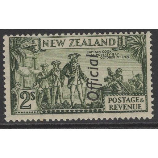 NEW ZEALAND SGO132 1937 2/= OLIVE-GREEN MTD MINT