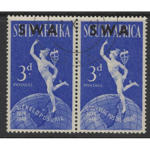 SOUTH WEST AFRICA SG140b 1949 3d UPU SHOWING "LAKE" IN EAST AFRICA FINE USED