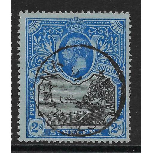ST.HELENA SG80 1912 2/= BLACK & BLUE ON BLUE USED