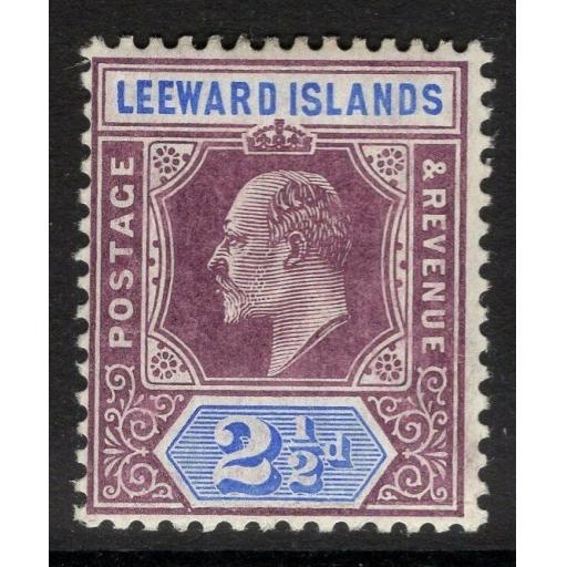 LEEWARD ISLANDS SG32 1906 2½d DULL PURPLE & ULTRAMARINE MTD MINT