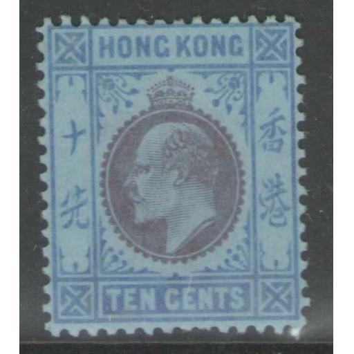 HONG KONG SG67 1903 10c PURPLE & BLUE/BLUE MTD MINT