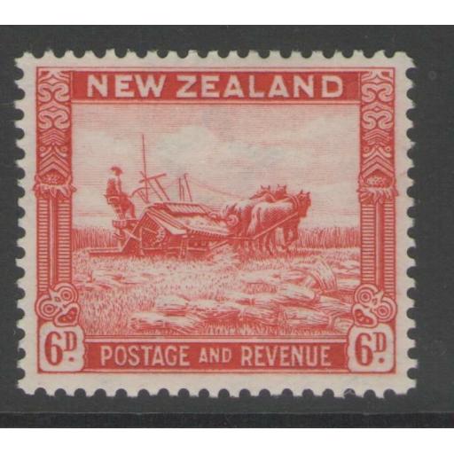 NEW ZEALAND SG585 1936 6d SCARLET p13½x14 MTD MINT