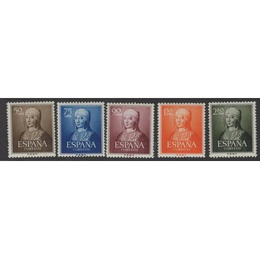 SPAIN SG1157/61 1951 5th CENTENARY OF BIRTH OF ISABELLA MNH