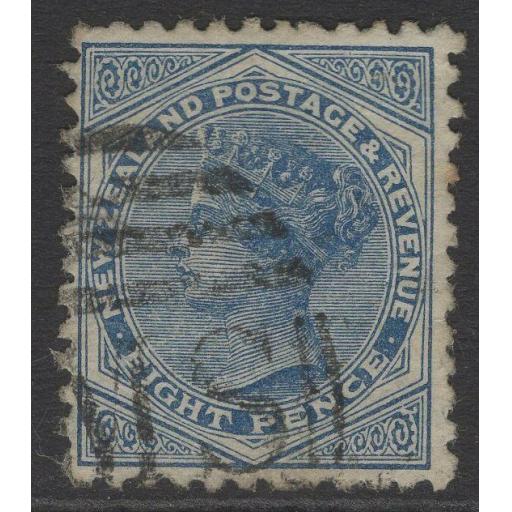 NEW ZEALAND SG192 1885 8d BLUE USED