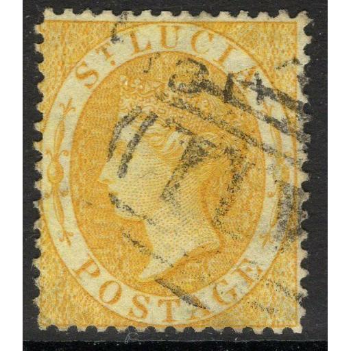 ST.LUCIA SG16 1876 4d YELLOW p14 USED