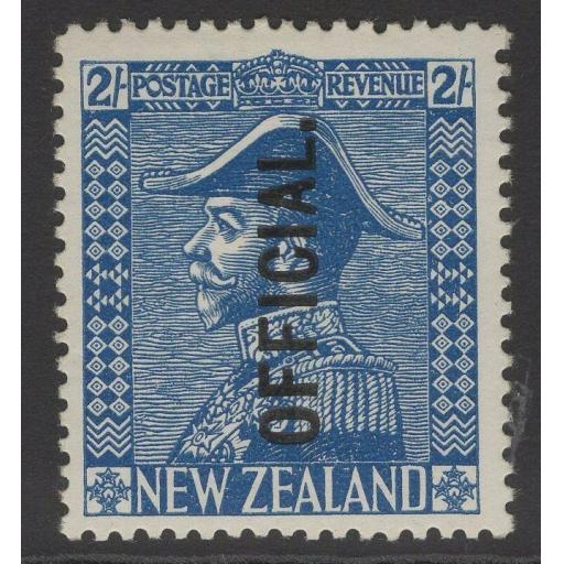 NEW ZEALAND SGO112 1928 2/= LIGHT BLUE MTD MINT