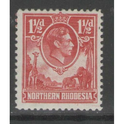 NORTHERN RHODESIA SG29 1938 1½d CARMINE-RED MTD MINT