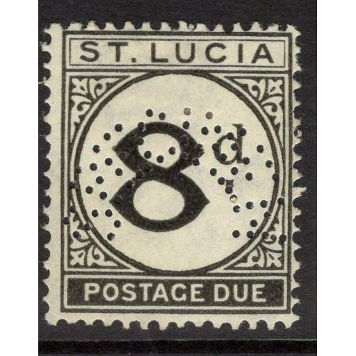 ST.LUCIA SGD6s 1947 8d BLACK POSTAGE DUE MTD MINT