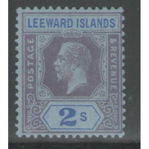 LEEWARD ISLANDS SG74 1922 2/= PURPLE & BLUE/BLUE MTD MINT