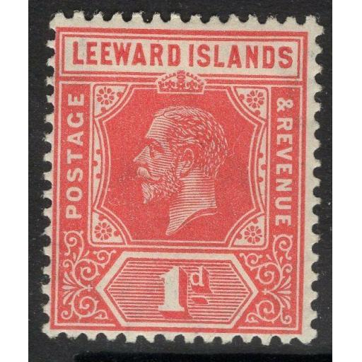 LEEWARD ISLANDS SG83 1931-2 1d BRIGHT SCARLET REVERSION TO DIE I MTD MINT
