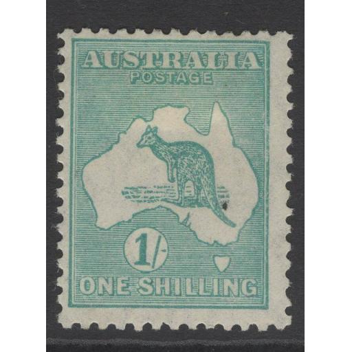 AUSTRALIA SG109 1929 1/- BLUE-GREEN DIE IIB MTD MINT