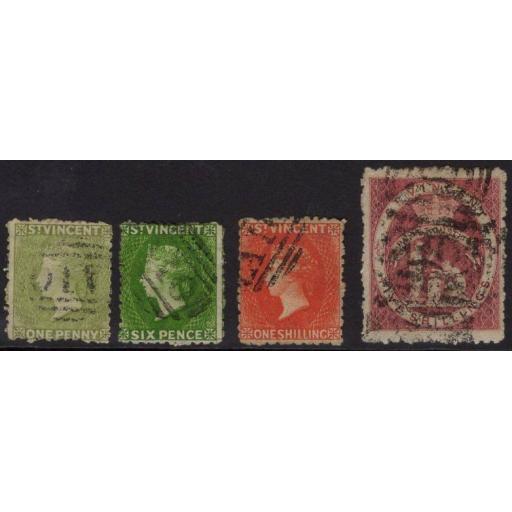 ST.VINCENT SG29/32 1880 WMK SMALL STAR SET OF 4 USED