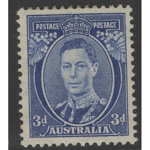 AUSTRALIA SG168c 1937 3d BLUE DIE II MTD MINT