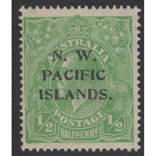 NEW GUINEA SG119w 1919 ½d GREEN WMK INVERTED MTD MINT