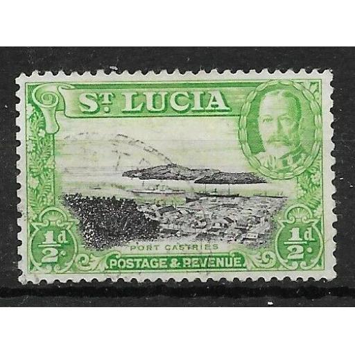 ST.LUCIA SG113a 1936 ½d BLACK & BRIGHT GREEN p13x12 FINE USED