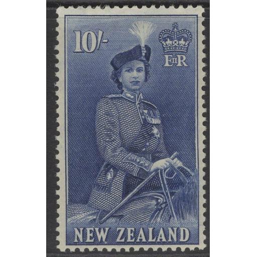 NEW ZEALAND SG736 1954 10/= DEEP ULTRAMARINE MTD MINT