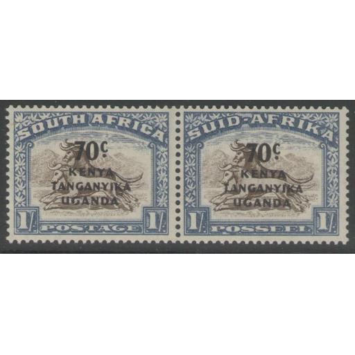 KENYA, UGANDA & TANGANYIKA SG154 1941 70c on 1/= BROWN & CHALKY BLUE MNH
