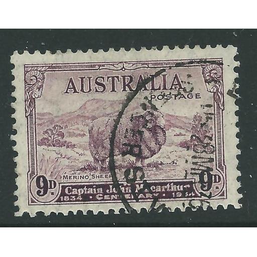AUSTRALIA SG152 1934 9d BRIGHT PURPLE USED