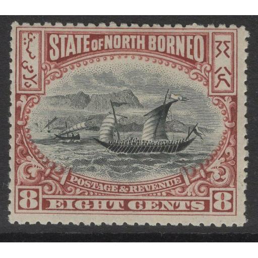 NORTH BORNEO SG102 1897 8c BLACK & BROWN-PURPLE p13½-14 MTD MINT