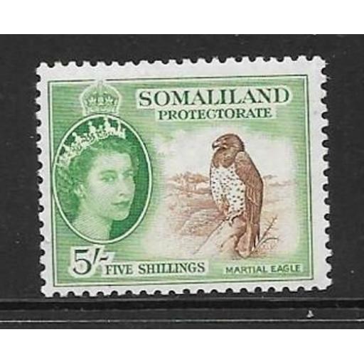 SOMALILAND SG147 1953 5/- RED-BROWN & EMERALD MNH