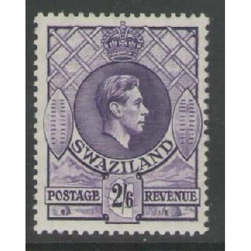 SWAZILAND SG36 1936 2/6 BRIGHT VIOLET p13½x13 MTD MINT