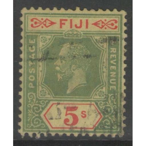 FIJI SG241 1926 5/= GREEN & RED/PALE YELLOW USED