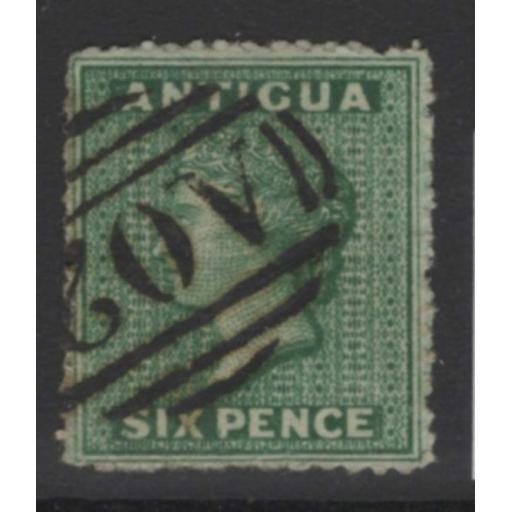 ANTIGUA SG8 1863 6d GREEN USED