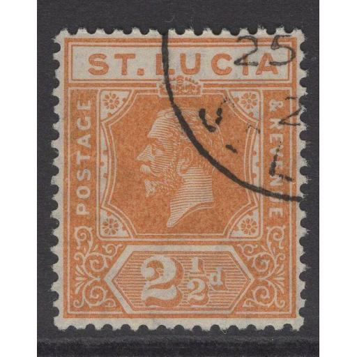ST.LUCIA SG97 1925 2½d ORANGE FINE USED
