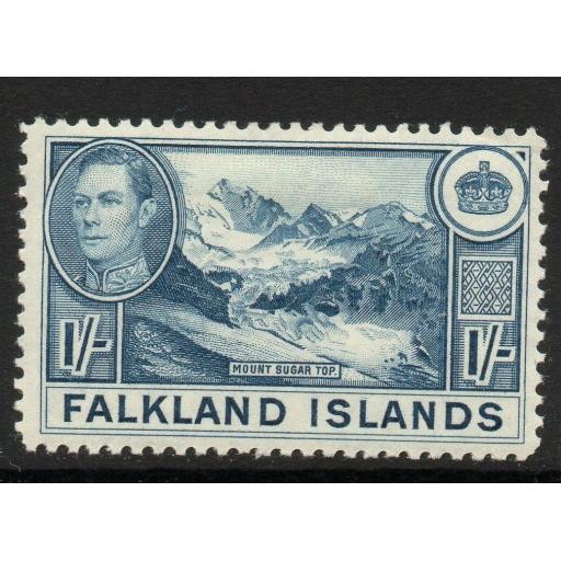 FALKLAND ISLANDS SG158 1938 1/= LIGHT DULL BLUE MTD MINT