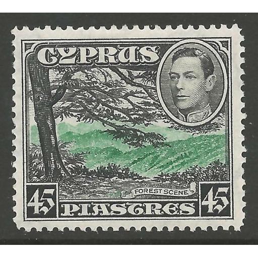 CYPRUS SG161 1938 45pi GREEN & BLACK MTD MINT