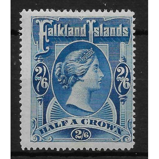 FALKLAND ISLANDS SG41 1898 2/6 DEEP BLUE MTD MINT