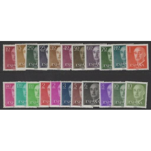 SPAIN SG1206/26(NO a NUMBERS) 1955-6 GENERAL FRANCO TO 10p MNH