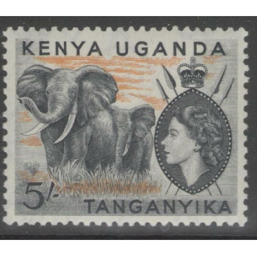 KENYA, UGANDA & TANGANYIKA SG178 1954 5/= BLACK & ORANGE MNH