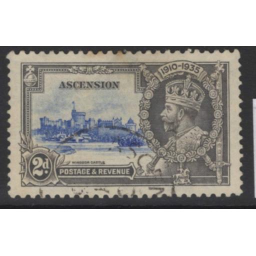 ASCENSION SG32 1935 2d SILVER JUBILEE USED