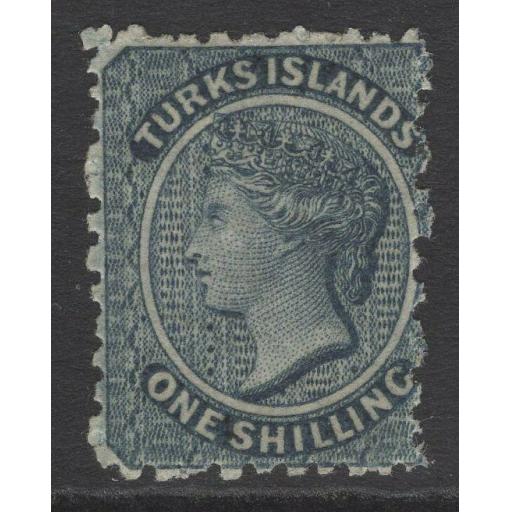 TURKS ISLANDS SG3 1867 1/= DULL BLUE MTD MINT