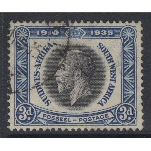 SOUTH WEST AFRICA SG90 1935 3d SILVER JUBILEE FINE USED