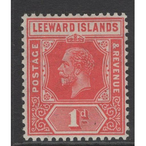 LEEWARD ISLANDS SG83 1931 1d BRIGHT SCARLET REVERSION TO DIE I MNH