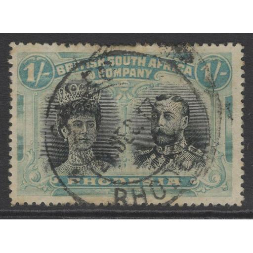 RHODESIA SG177 1910-3 1/= BLACK & BLUE-GREEN p15 USED