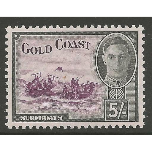 GOLD COAST SG145 1948 5/= PURPLE & BLACK MTD MINT