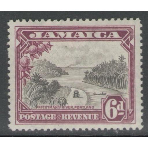 JAMAICA SG113 1932 6d GREY-BLACK & PURPLE MTD MINT